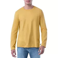 Lee Playera De Algodón De Manga Larga Para Hombre, Amarillo