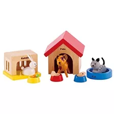 Hape Familia Mascotas De Madera Casa De Munecas Animales