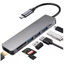 Hub Tipo C Multipuertos 7 En 1 Rj45 Hdmi Usb3.0 Sd Tf