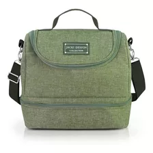 Bolsa Térmica Com Alça Feminina Trabalho Academia Lancheira Cor Verde Lisa