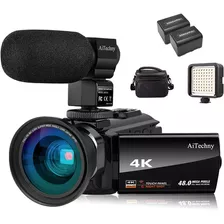 Videocámara Digital 4k Aitechny Ultra Hd Wifi, 48mp 16x Zoom