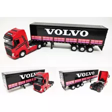 Miniatura Caminhão Volvo Fh500 + Carreta Lona Personalizada 