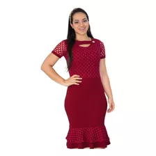 Vestidos Femininos Evangélicos C/ Babado Modelo Furadinhos