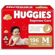 Fraldas Huggies Supreme Care 196 Un Tamanho M Descartavéis