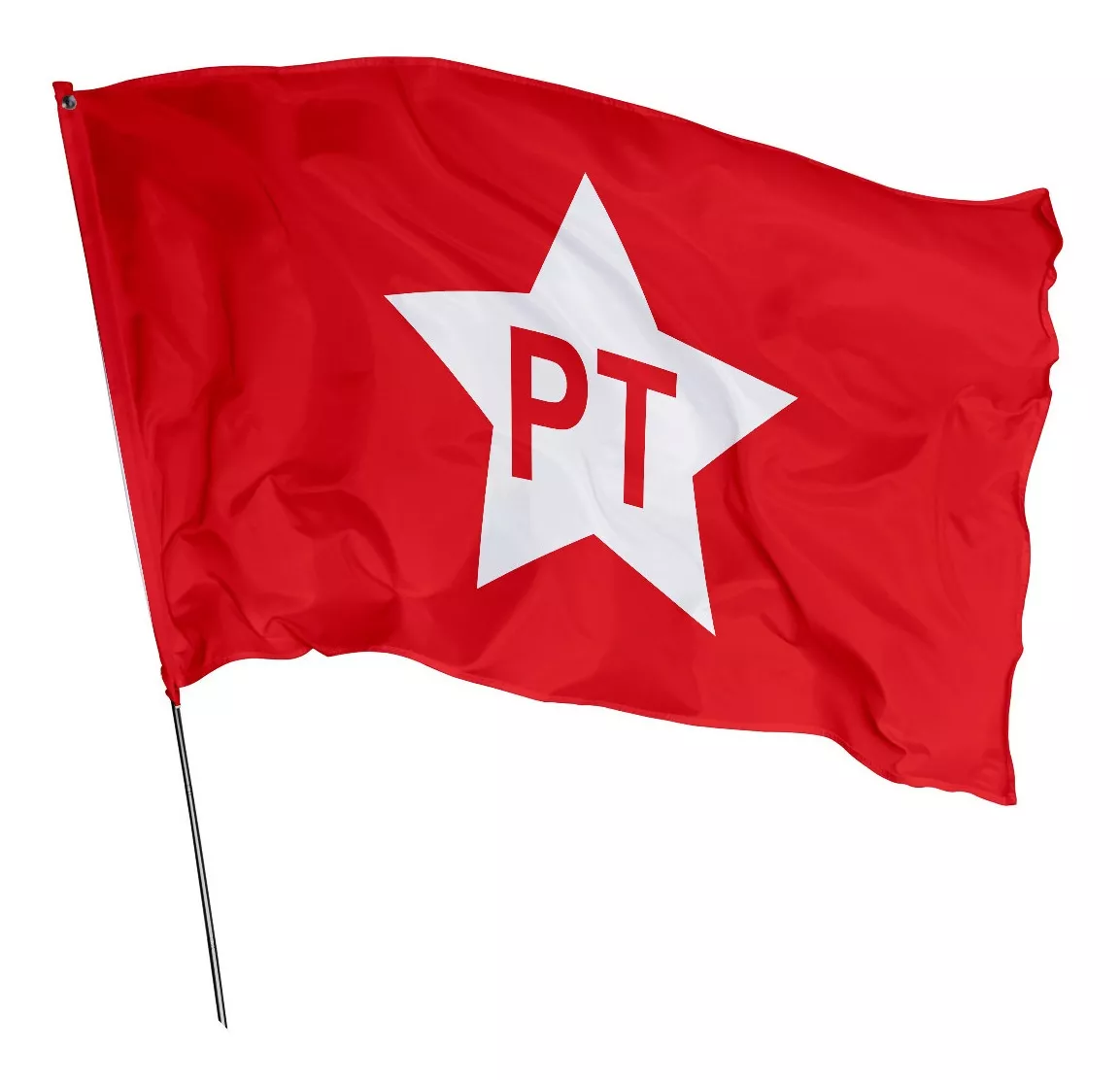Bandeira Do Pt -  Partido Dos Trabalhadores 1,45m X 1m