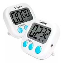 Uigos 2 Pack Digital Kitchen Timer Ii 2.0, Dígitos Grandes, 