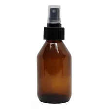 10 Botellas Jarabe Vidrio Ambar 125ml Spray Negro