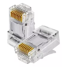 Kit 1000 Conector Rj45 Utp Cat5e Banho De Ouro Cabo De Rede