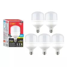 Kit 5 Lâmpada Led Luz Branca 40w Bivolt Alta Potência 6500k