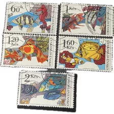 Serie De Estampillas De Checoslovaquia 1975 Peces