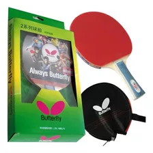 Raqueta De Ping Pong Butterfly Bty 201 Negra Y Roja Fl (cóncavo)