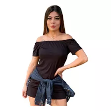  Camisetão Vestido Preto Feminino Viscolycra Verão