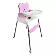 Silla De Comer Bebe 2 En 1 Diseño Oso Color Rosa