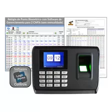 1 Relógio Ponto Biométrico Digital + Software Para 2 Cnpj's