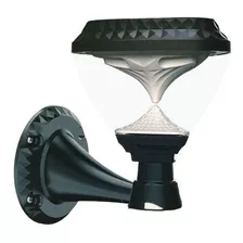 Lámpara Led Farol Solar Rgb 10w Decorativo Pared Color Negro