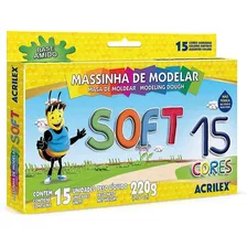 Massinha De Modelar Soft Escolar Acrilex - 15 Cores