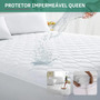 Capa Colchão Queen Padrão Impermeável Antialérgico Protetor Matelado Antiácaro Respirável Super Macio E Silencioso Branco
