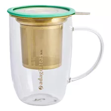 Adagio Teas Mug Bhoro Turquesa Con Infusor 470 Ml Color Blanco