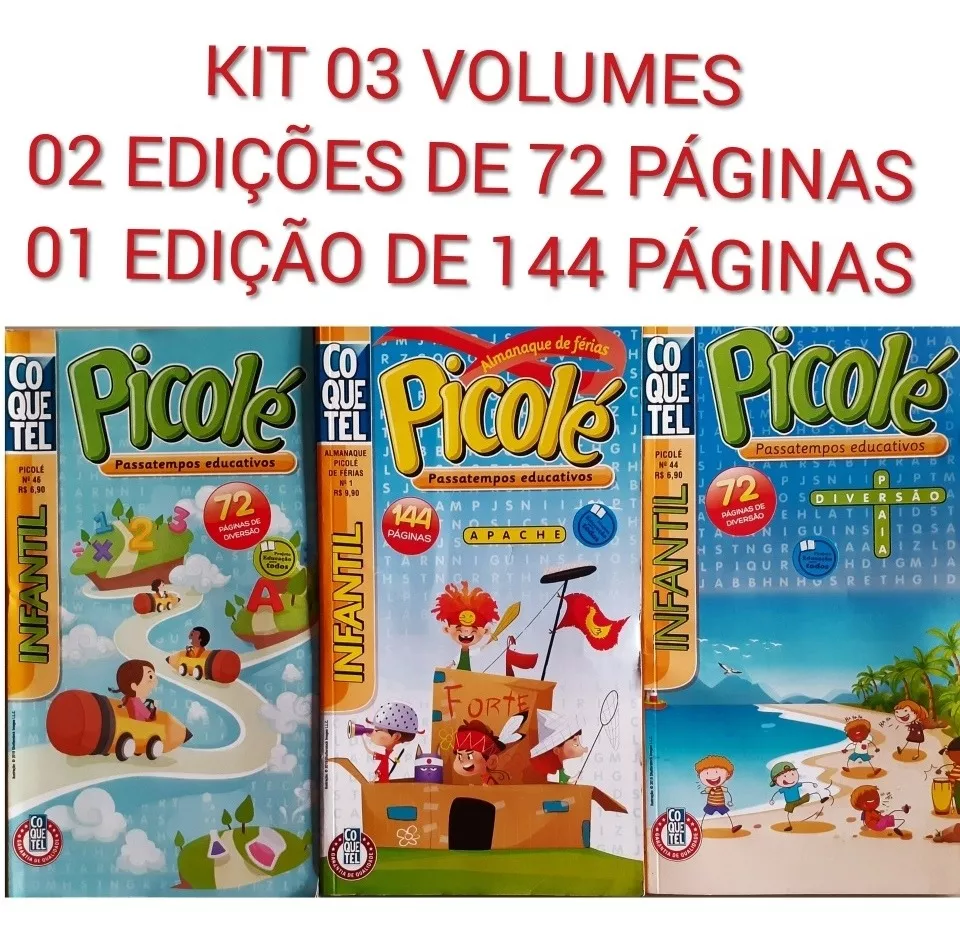 Kit Revistas Picolé Passatempos Educativos / Coquetel