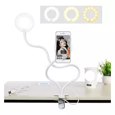 Aro De Luz Led Tipo Lampara + 1 Base Para Telefono Selfie