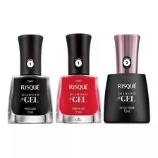 Kit 3 Esmaltes Risque Manicure Atacado Unhas Em Gel