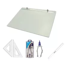 Kit Desenho Técnico Prancheta A4 Formica Esquadro 26 Cis303 