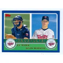  Cartão De Beisebol De Justin Morneau E Joe Mauer 2003 Topps