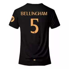 Camiseta Bellingham Real Madrid Nro 5 Dorada Conmemorativa