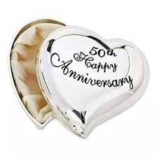 Joyero - 50.o Feliz Aniversario Corazón Caja De Recuerdo De 