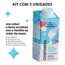 Creme De Leite Vegetal Castanha De Caju 200gr Kit Com 3
