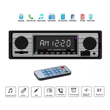 1din Retro Vintage Carro Estéreo Com Bluetooth Aux Usb Fm