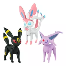 Bonecos Pokémon Umbreon Sylveon Espeon Trio Tomy Original