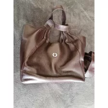 Bolso De Piel Cafe Chocolate Marca Aries 