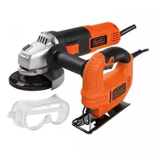 Kit Black And Decker Esmeriladora Lentes Sierra Caladora