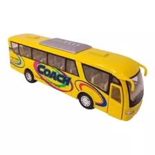 Ônibus Coach Com Detalhes 1:64 Amarelo