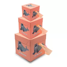 3pz Cajas Carton Regalo Fiesta Cumpleaños Sorpresa Foca