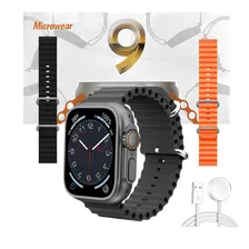 Smartwatch Ultra 9 Max Series 9 2023 C + 2 Pulseiras Cor Da Caixa Prateado Cor Da Pulseira Laranja