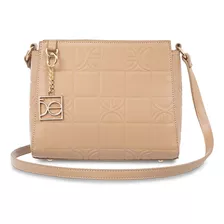 Bolsa Crossbody Cloe Para Mujer Charm Metálico Decorativo Color Nude