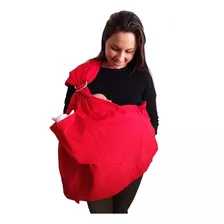 Sling De Argolas Carrega Bebe Vermelho Com Bolso Passeio