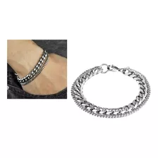 Combo Pulsera Hombre 2 En 1 Acero Quirugico Inoxidable Pack