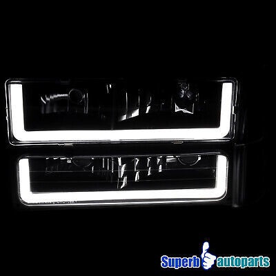 Fit 1994-1998 Gmc C10 C/k 1500 2500 3500 Black Headlight Spa Foto 3