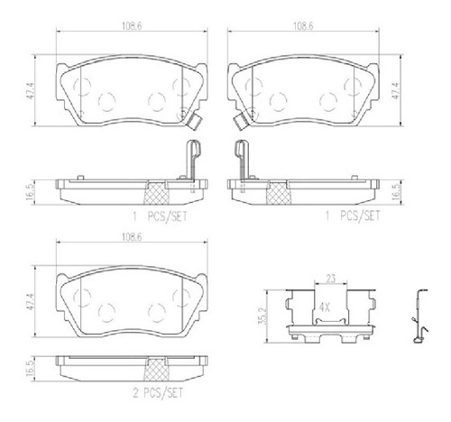 Balatas Delanteras Nissan Sentra Base 1993 Brembo Foto 2