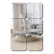 Espelho Decorativo Quadrado Em Acrílico 6 Quadrados 15 Cm Cor Da Moldura Espelhado Pp 