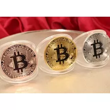 Bitcoin Moneda + Atril Física Colección (pack X 3) Milenoil