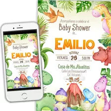 Invitacion Digital Baby Shower Dinosaurio 