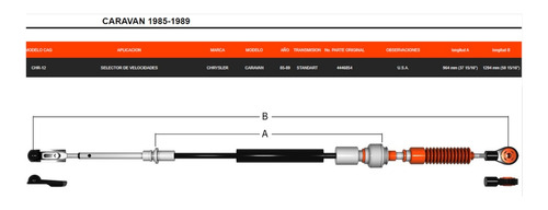 Chicote De Velocidades Chrysler Dodge Shadow Caravan 85-89 Foto 5