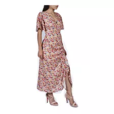 Vestido Maxidress Estampado Flores Manga Corta Cklass 535-66