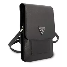 Urban Bolso Wallet Saffiano Negro Logo Triangulo Guess