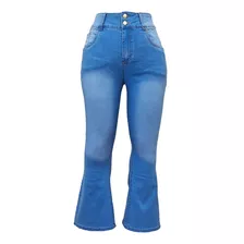 Jeans Talla Extra Acampanado Pantalón Mezclilla Curvy Mujer
