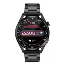 Reloj De Acero Para Hombre Redondo Deportivo Smartwatch 